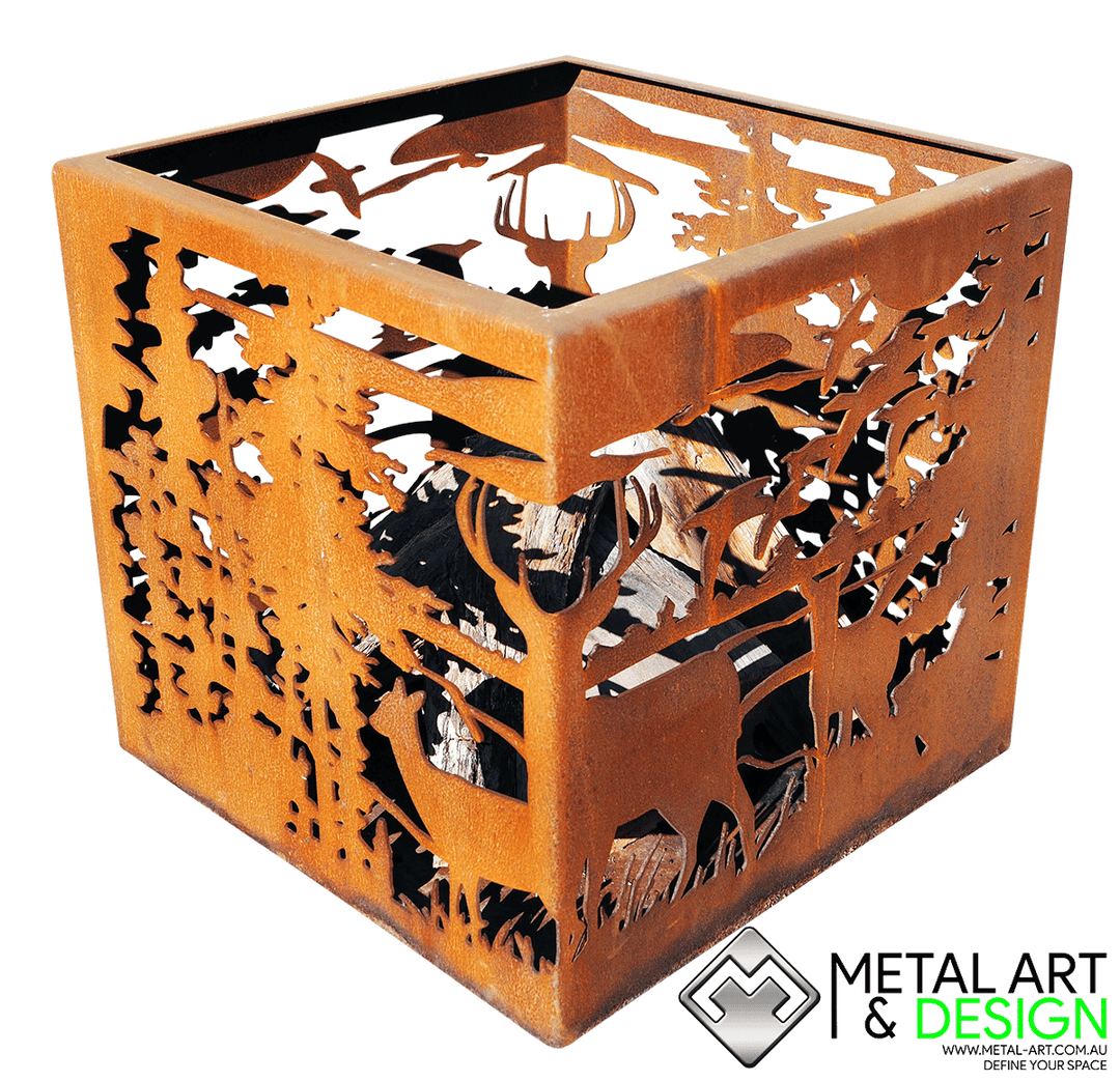 Deer cube firepit