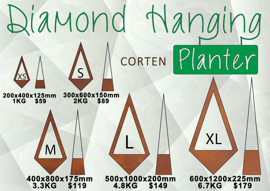 Diamond hanging planter