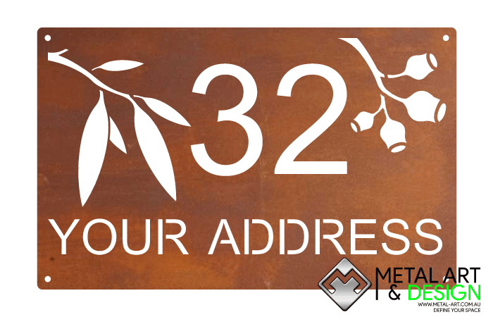 Gum leaf house number